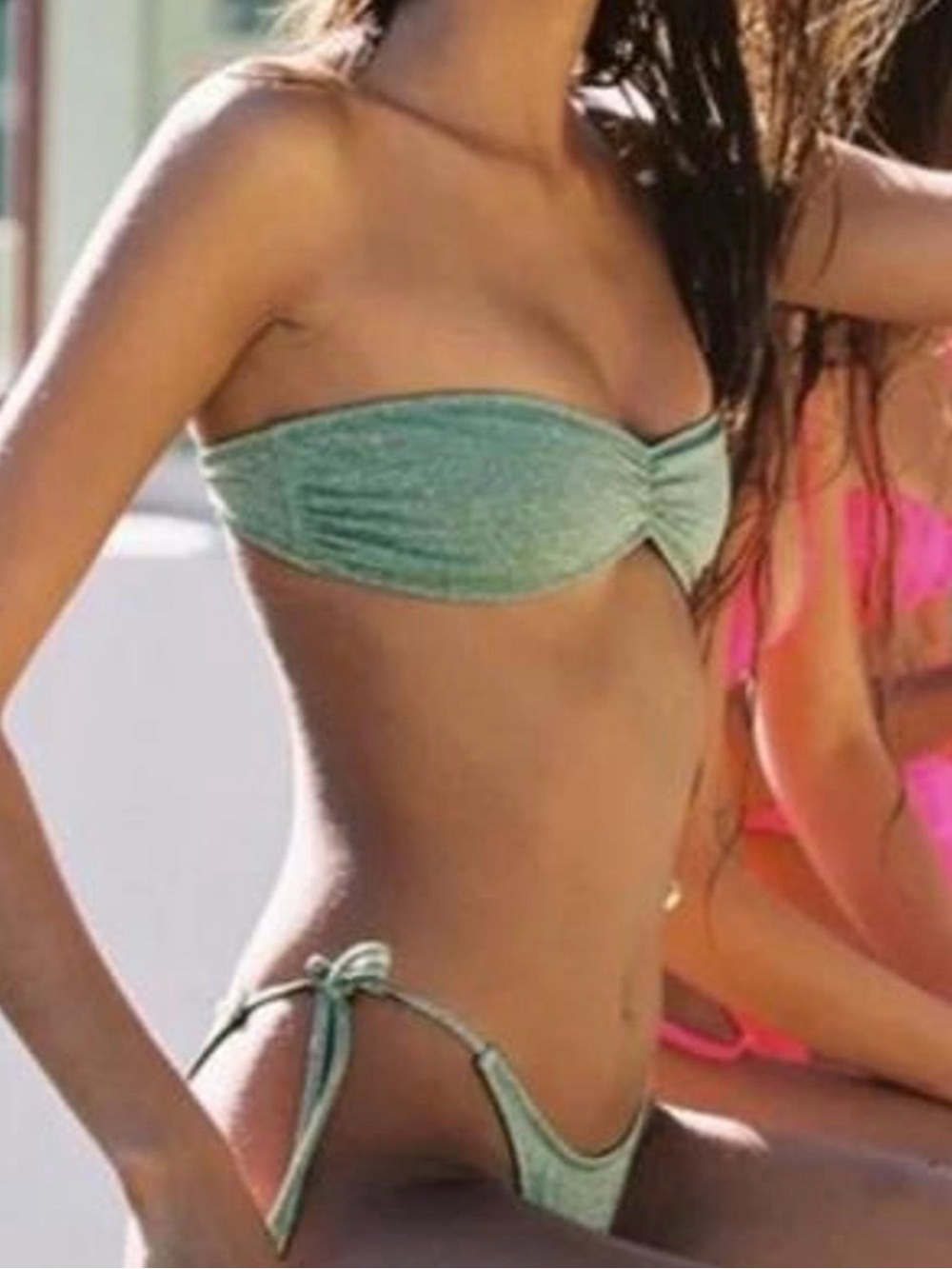 triangl swimwear Mint Green Strapless Bandeau Bikini Set Triangl